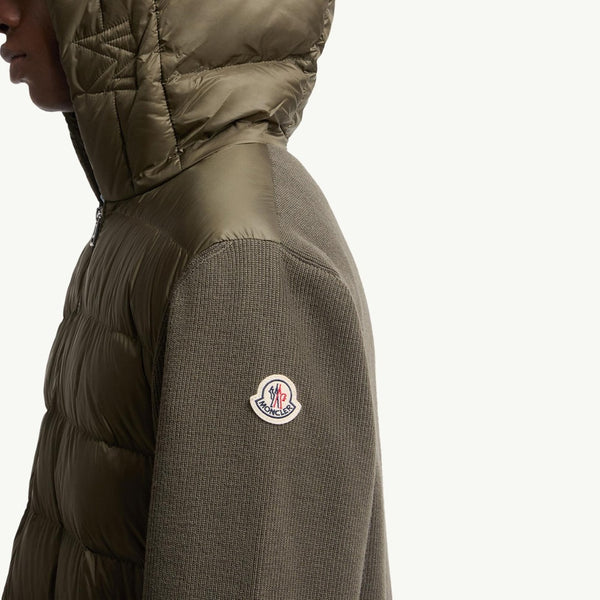 Padded Wool Zip-Up Hoodie