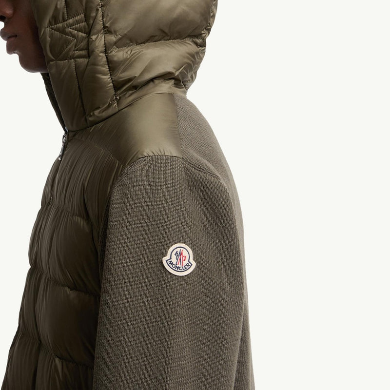 Padded Wool Zip-Up Hoodie