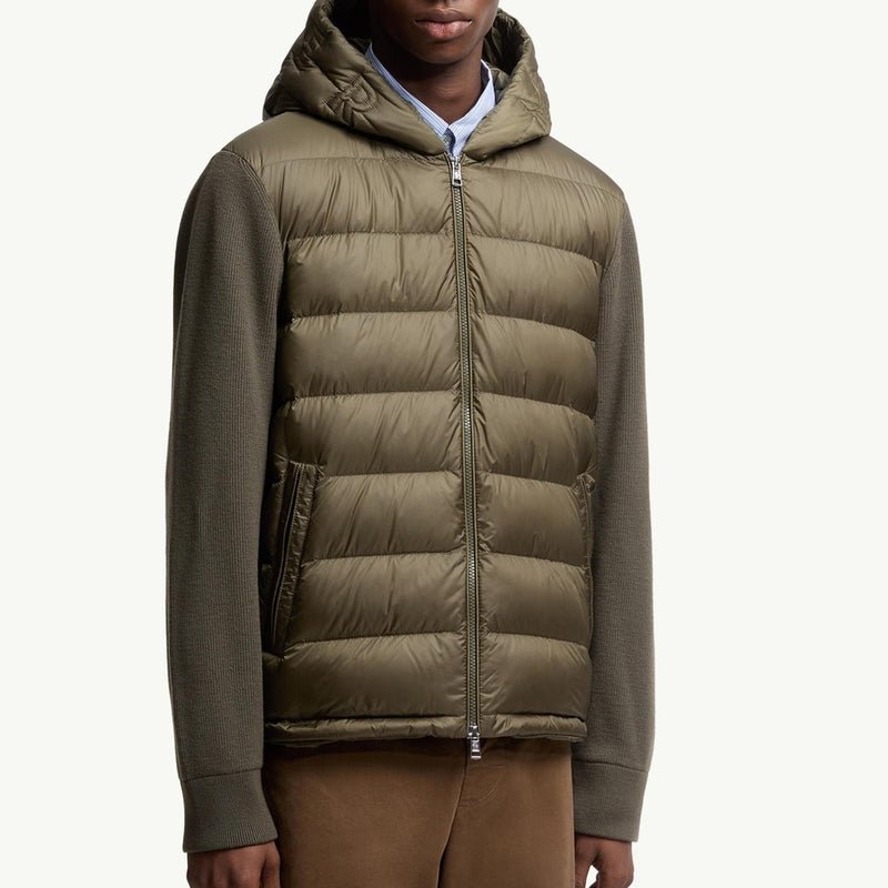 Padded Wool Zip-Up Hoodie