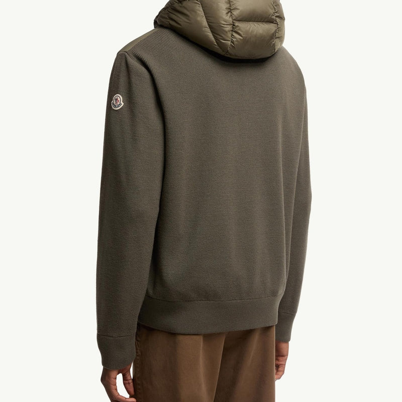 Padded Wool Zip-Up Hoodie