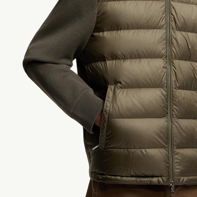 Padded Wool Zip-Up Hoodie