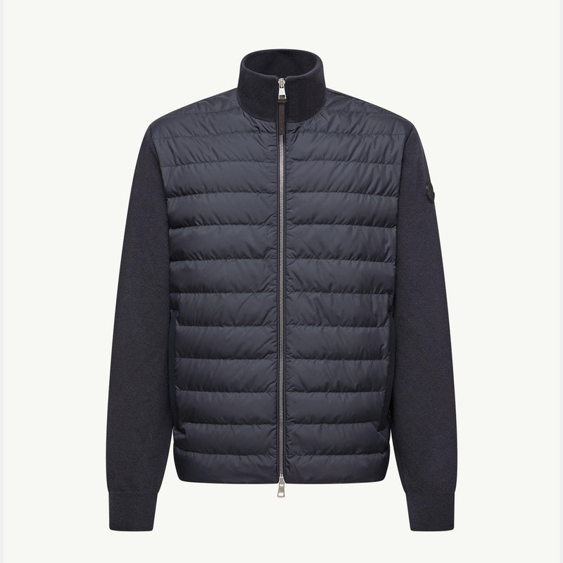 Padded Wool & Cashmere Zip-Up Cardigan