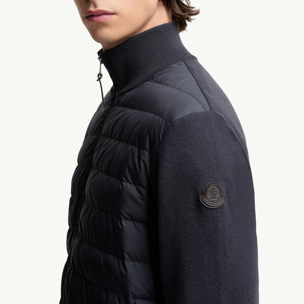 Padded Wool & Cashmere Zip-Up Cardigan