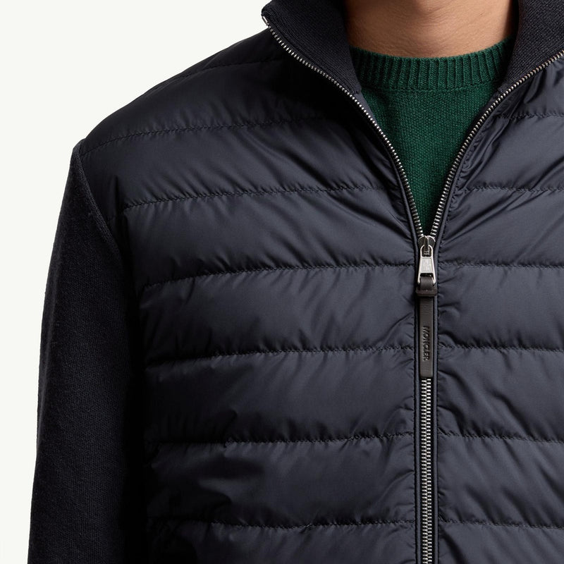 Padded Wool & Cashmere Zip-Up Cardigan