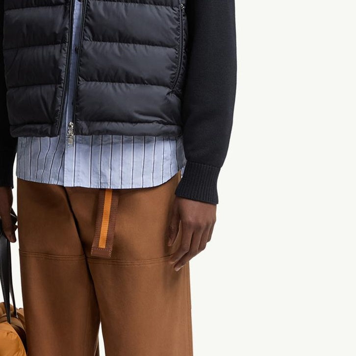 Padded Zip-Up Cotton Cardigan