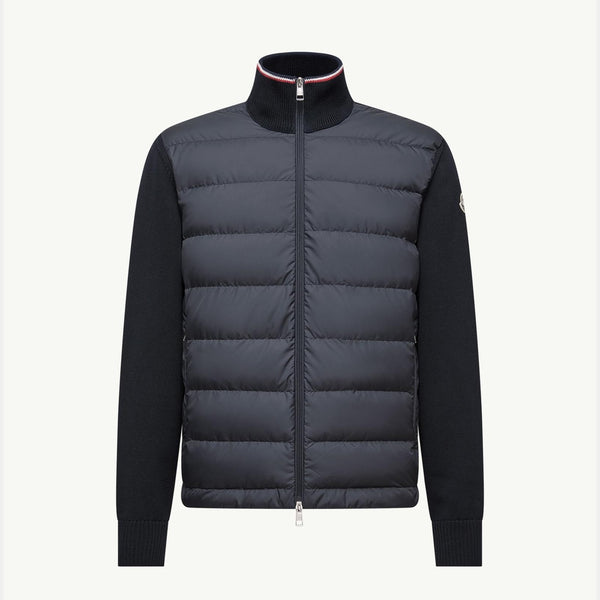 Padded Zip-Up Cotton Cardigan