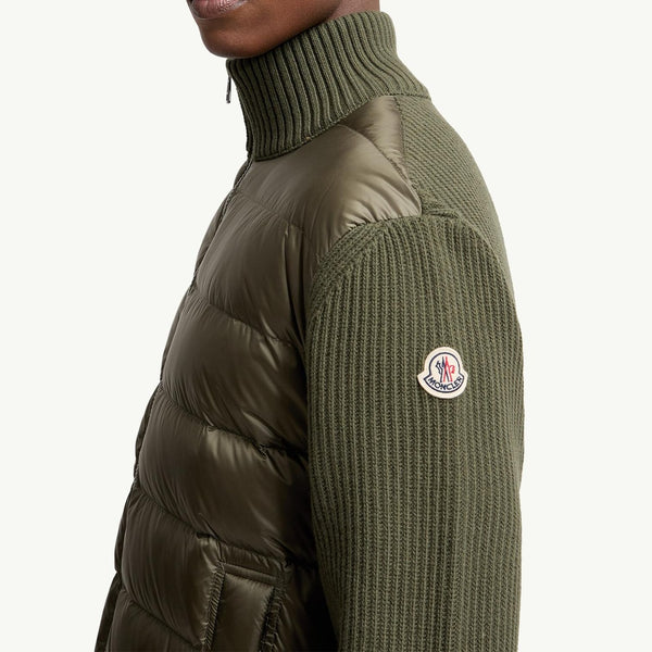 Padded Wool & Cashmere Zip-Up Cardigan