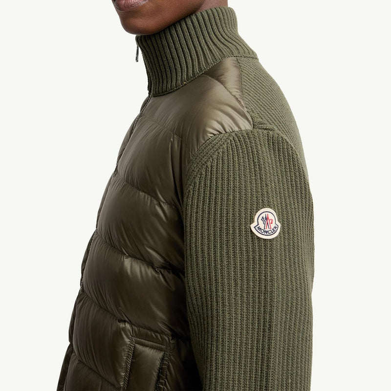 Padded Wool & Cashmere Zip-Up Cardigan