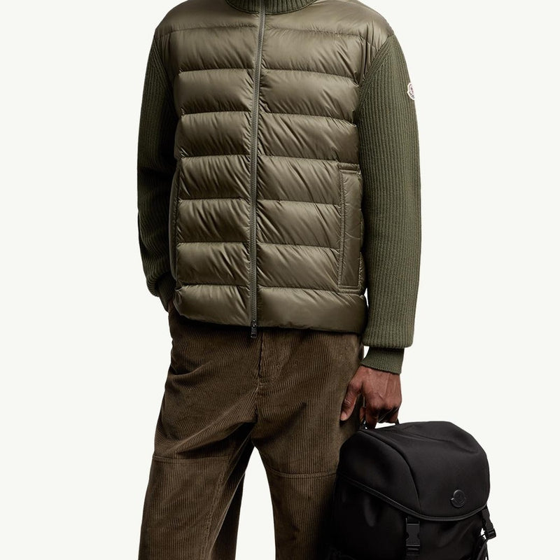 Padded Wool & Cashmere Zip-Up Cardigan