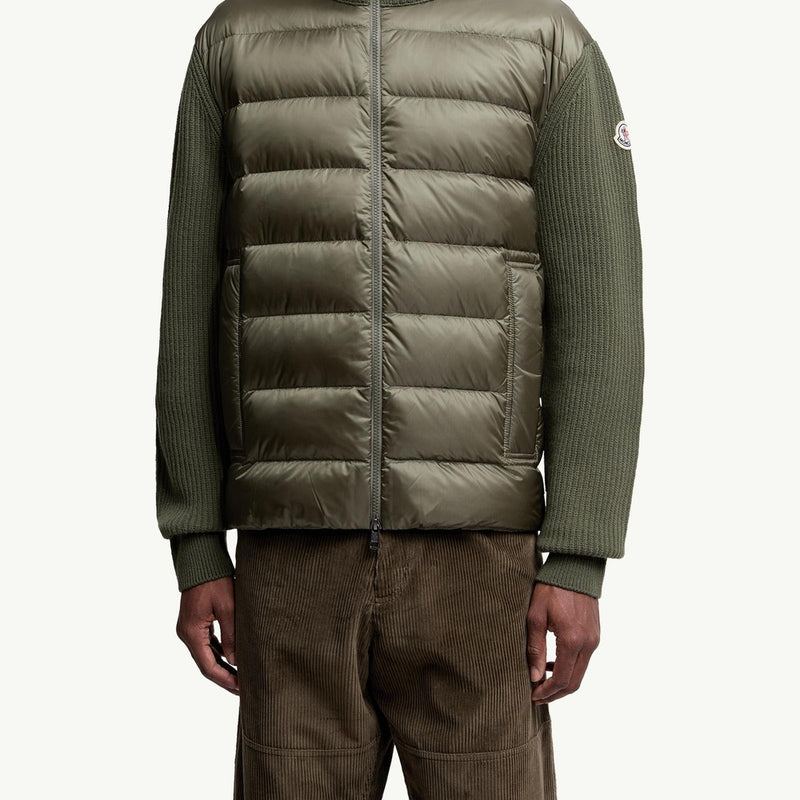 Padded Wool & Cashmere Zip-Up Cardigan