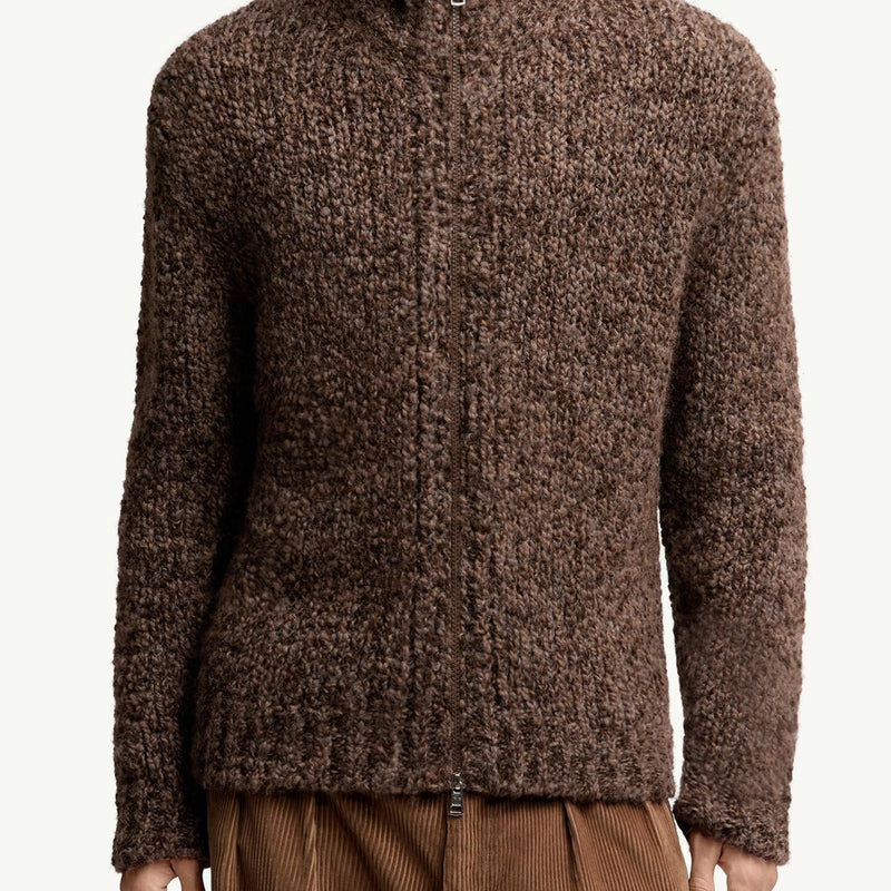 Wool & Alpaca Zip-Up Cardigan