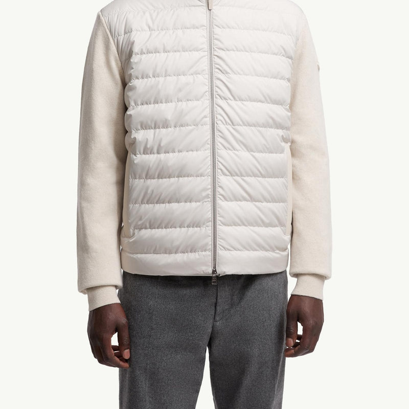 Padded Wool & Cashmere Zip-Up Cardigan