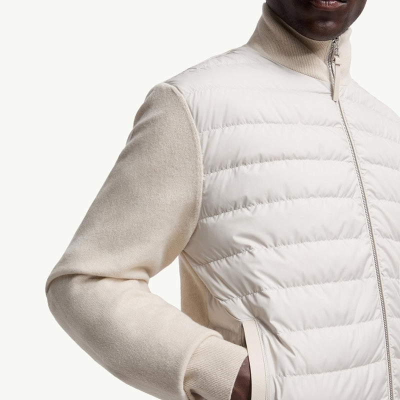 Padded Wool & Cashmere Zip-Up Cardigan