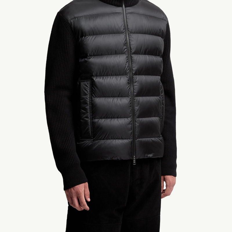 Padded Wool & Cashmere Zip-Up Cardigan