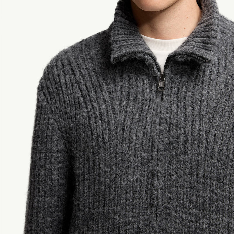 Alpaca & Wool Zip-Up Cardigan