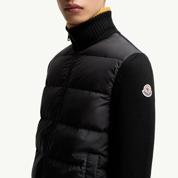 Padded Wool Zip-Up Cardigan