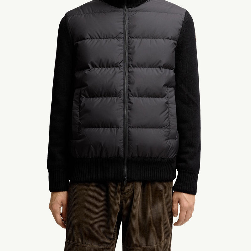 Padded Wool Zip-Up Cardigan