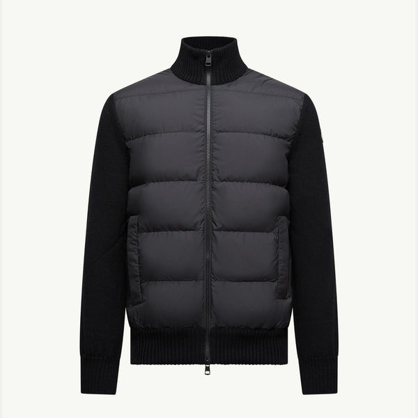 Padded Wool Zip-Up Cardigan