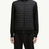 Padded Crepe Cotton Zip-Up Cardigan