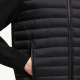 Padded Crepe Cotton Zip-Up Cardigan