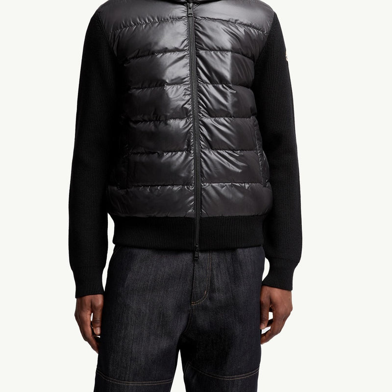 Padded Wool Zip-Up Hoodie