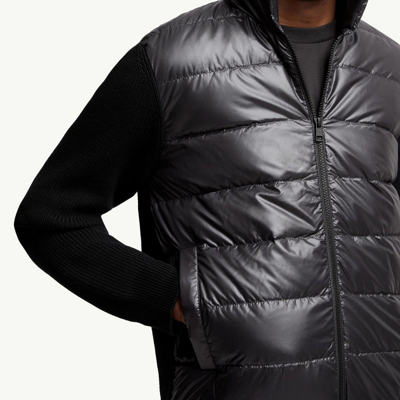 Padded Wool Zip-Up Hoodie