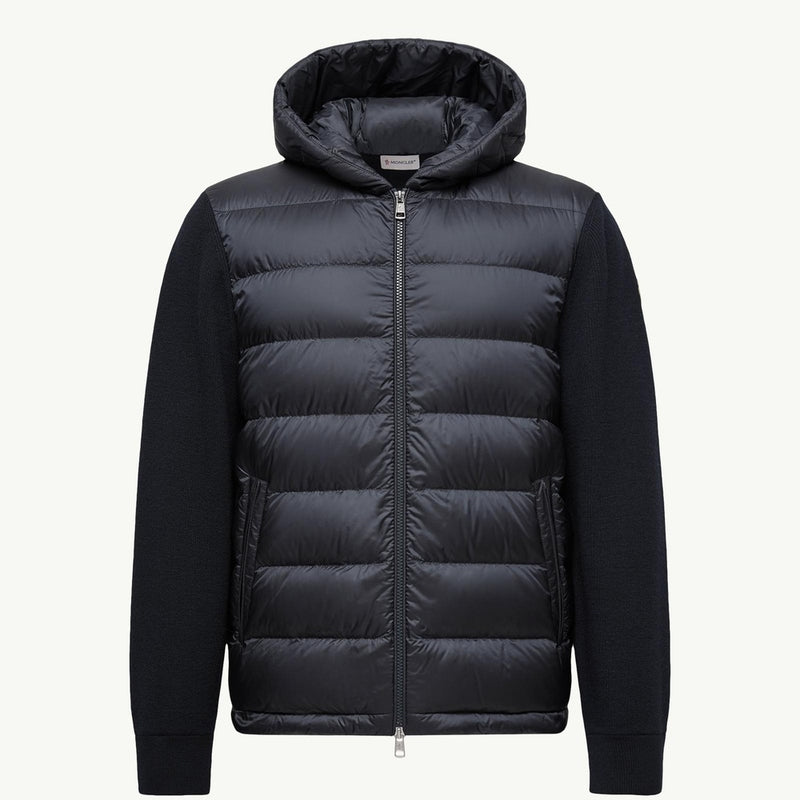 Padded Wool Zip-Up Hoodie