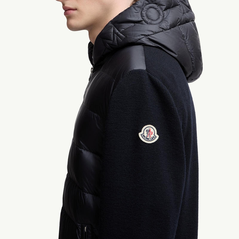 Padded Wool Zip-Up Hoodie