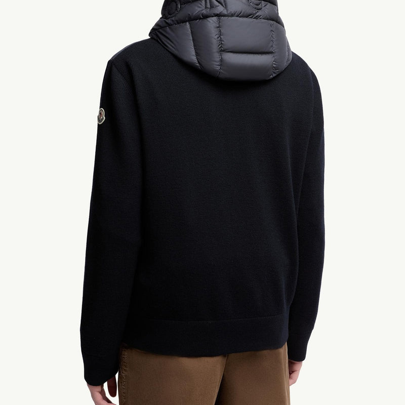 Padded Wool Zip-Up Hoodie