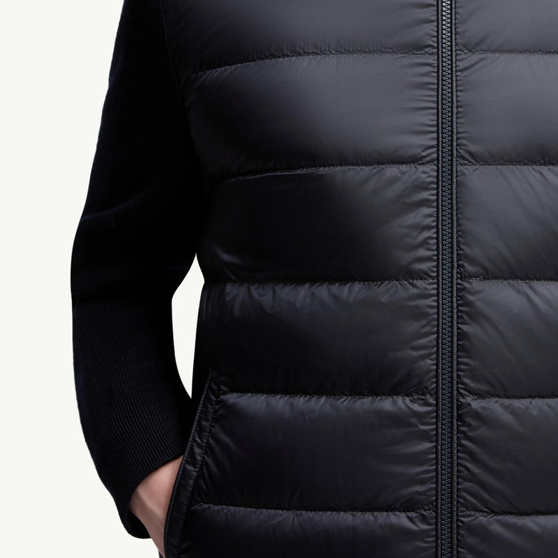 Padded Wool Zip-Up Hoodie