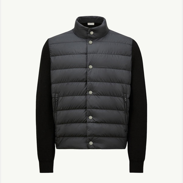 Padded Cotton Zip-Up Cardigan