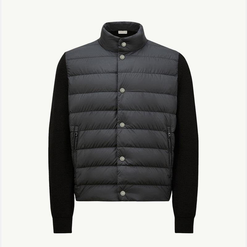 Padded Cotton Zip-Up Cardigan