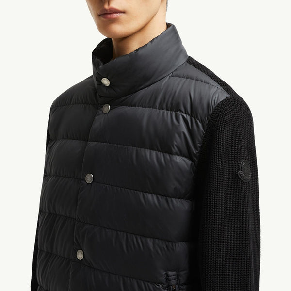 Padded Cotton Zip-Up Cardigan