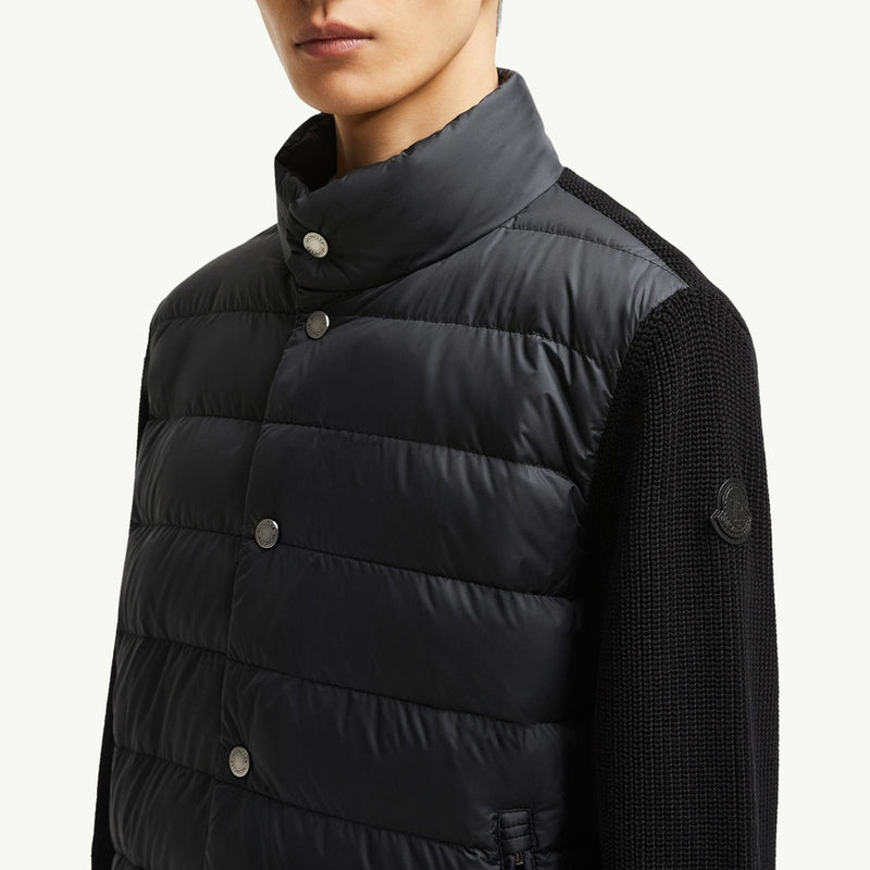 Padded Cotton Zip-Up Cardigan