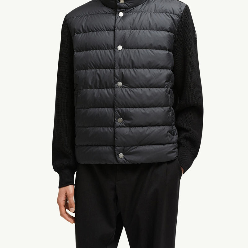 Padded Cotton Zip-Up Cardigan