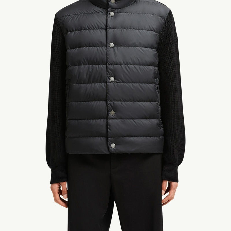 Padded Cotton Zip-Up Cardigan