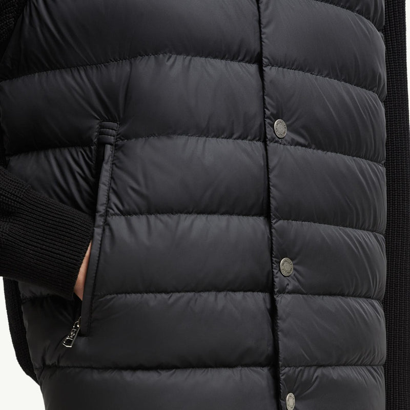 Padded Cotton Zip-Up Cardigan