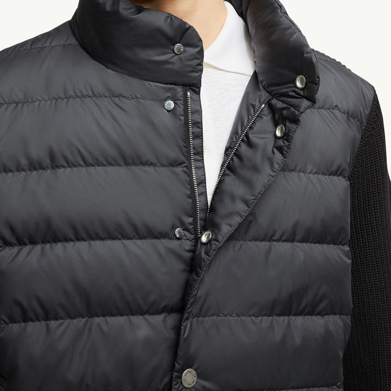 Padded Cotton Zip-Up Cardigan