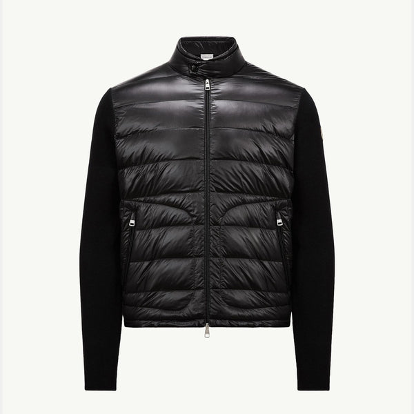 Padded Wool Zip-Up Cardigan