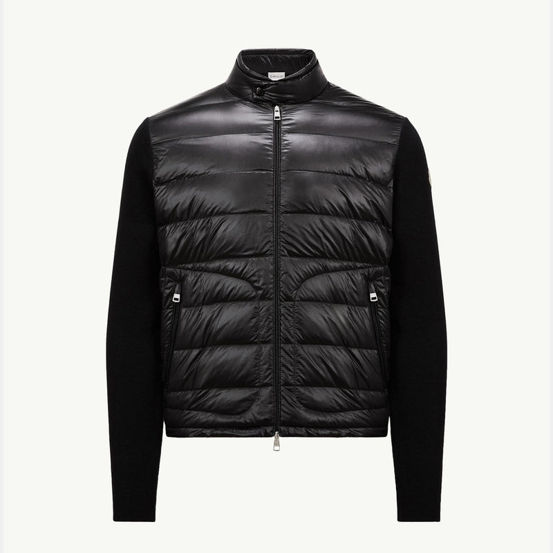 Padded Wool Zip-Up Cardigan