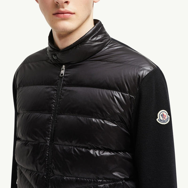 Padded Wool Zip-Up Cardigan