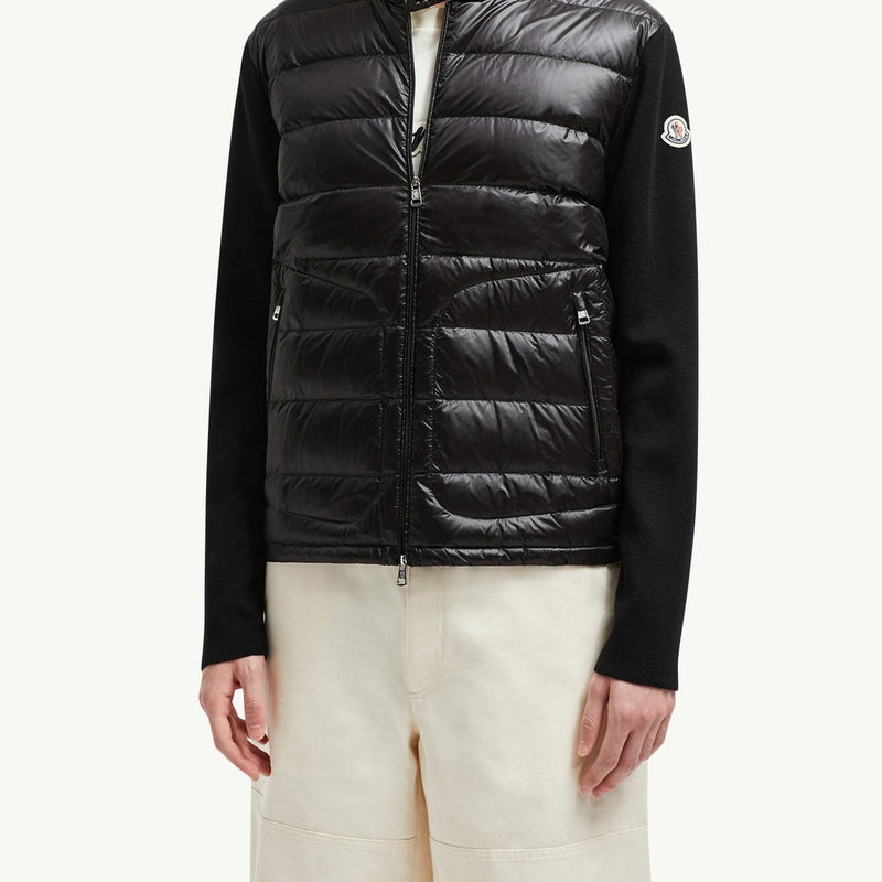 Padded Wool Zip-Up Cardigan