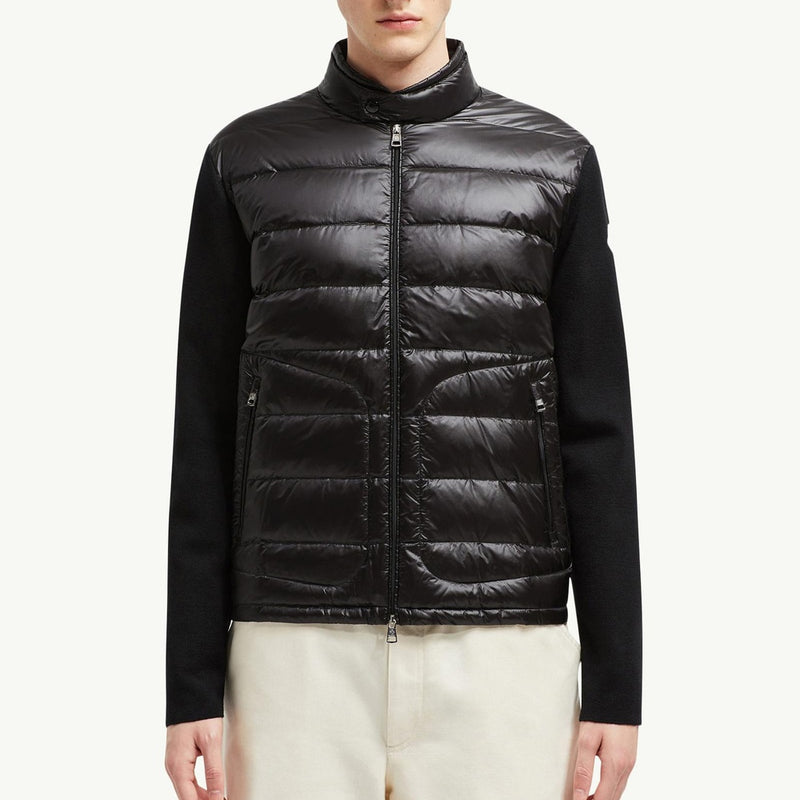 Padded Wool Zip-Up Cardigan