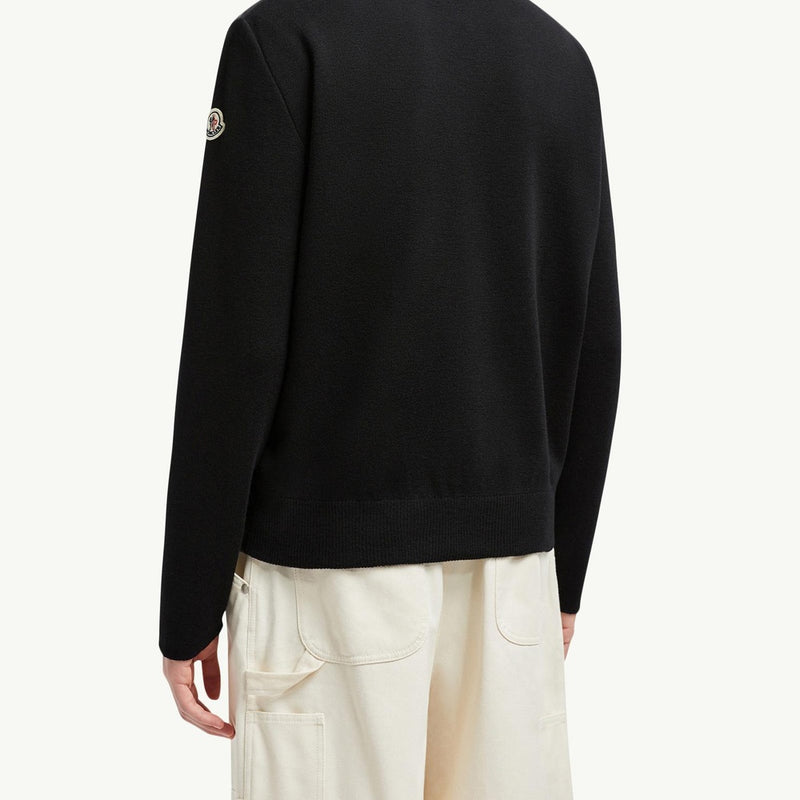 Padded Wool Zip-Up Cardigan