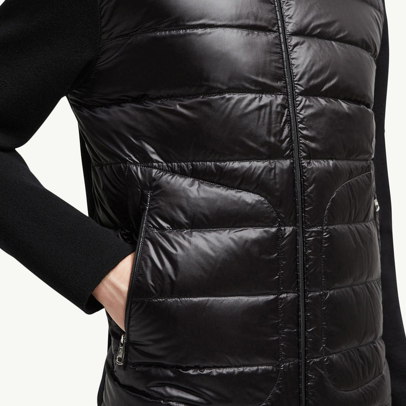 Padded Wool Zip-Up Cardigan