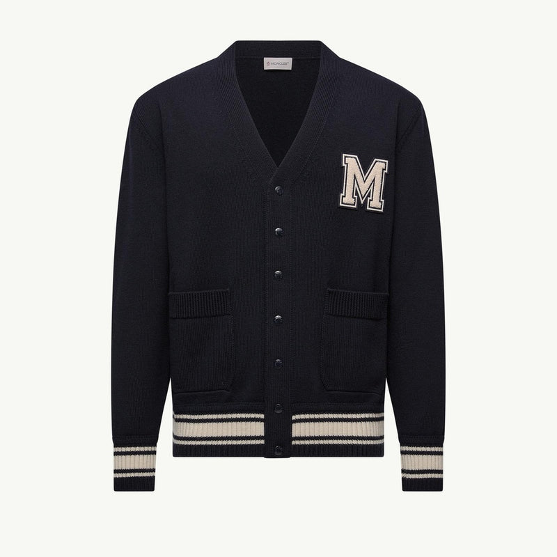 Embroidered Monogram Wool Cardigan