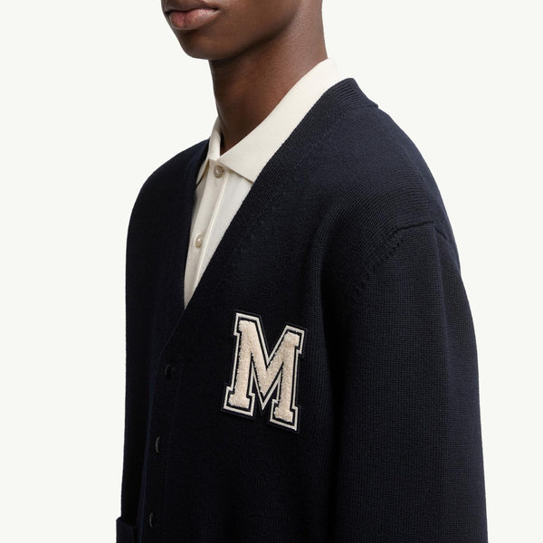 Embroidered Monogram Wool Cardigan