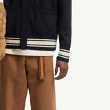 Embroidered Monogram Wool Cardigan