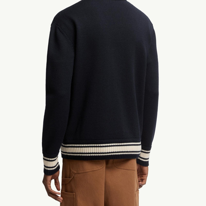 Embroidered Monogram Wool Cardigan