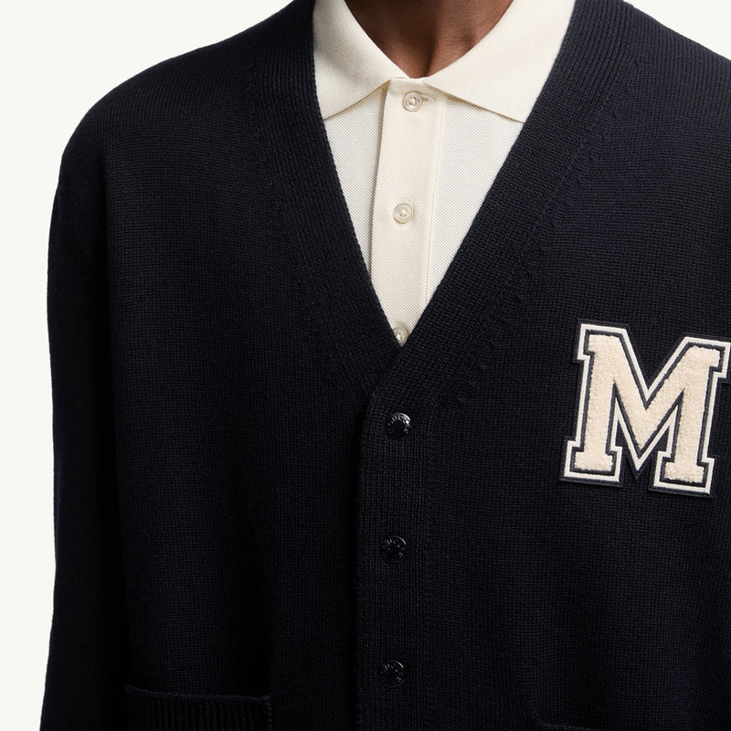Embroidered Monogram Wool Cardigan